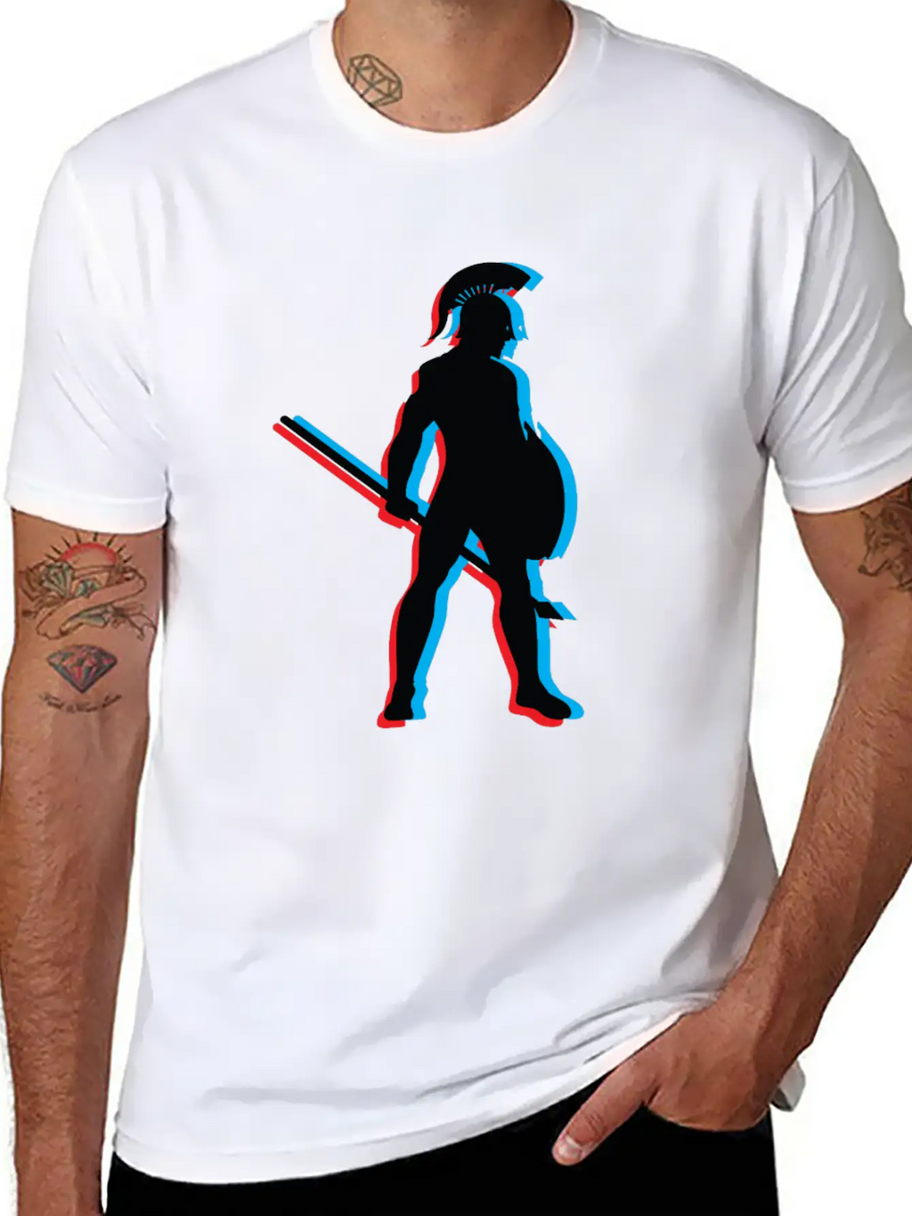 3D Gladiator Fighting Unisex Short Sleeve Soft Cotton T-Shirt – Casual Everyday Wear