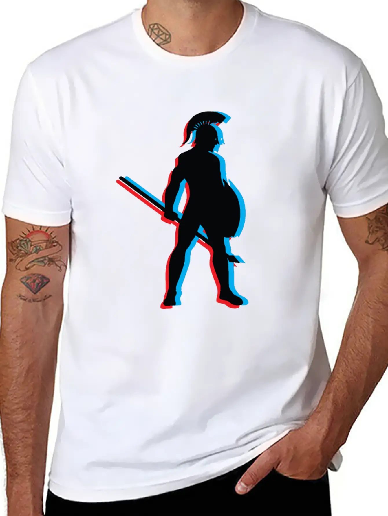 3D Gladiator Fighting Unisex Short Sleeve Soft Cotton T-Shirt – Casual Everyday Wear