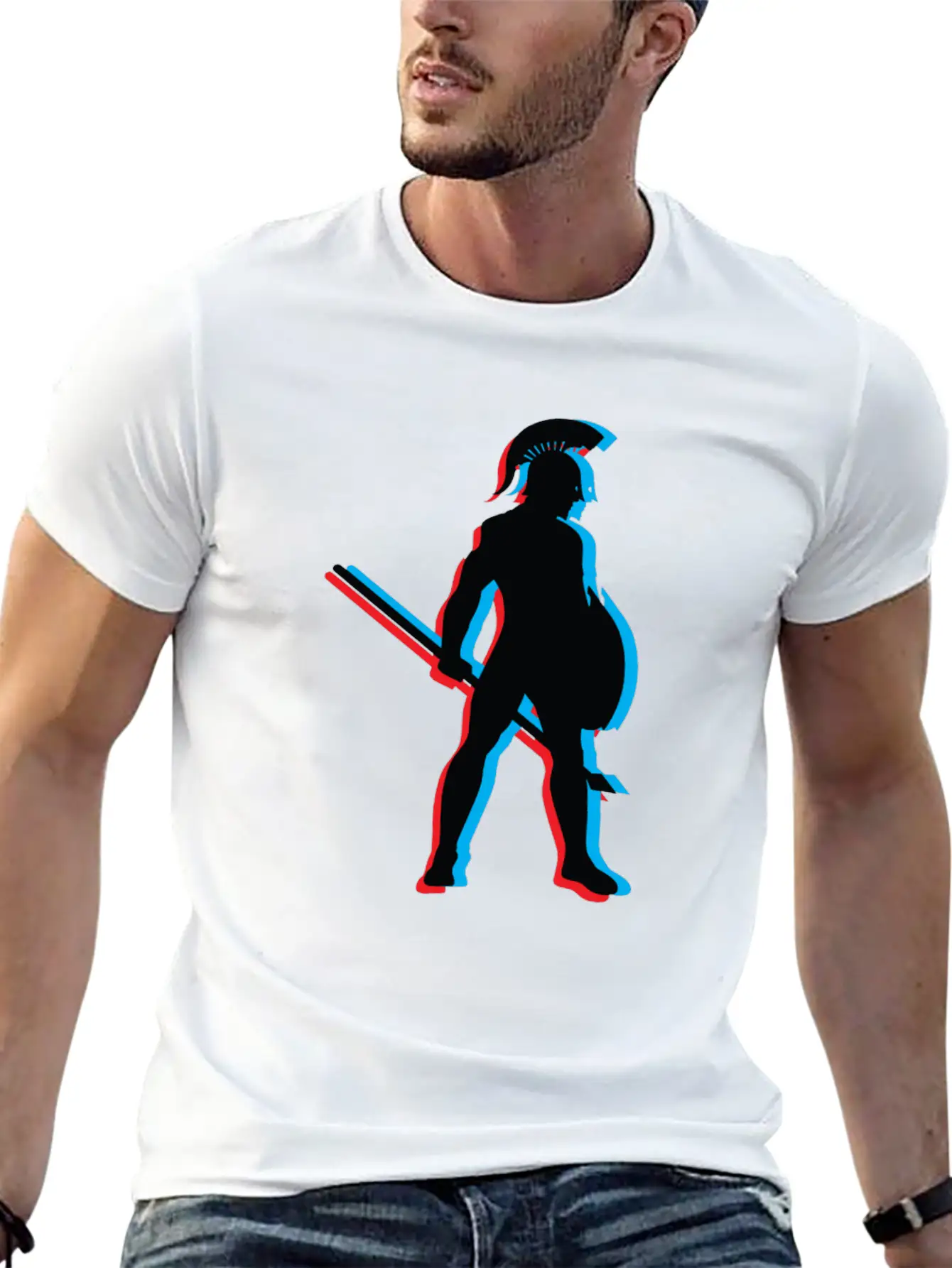 3D Gladiator Fighting Unisex Short Sleeve Soft Cotton T-Shirt – Casual Everyday Wear