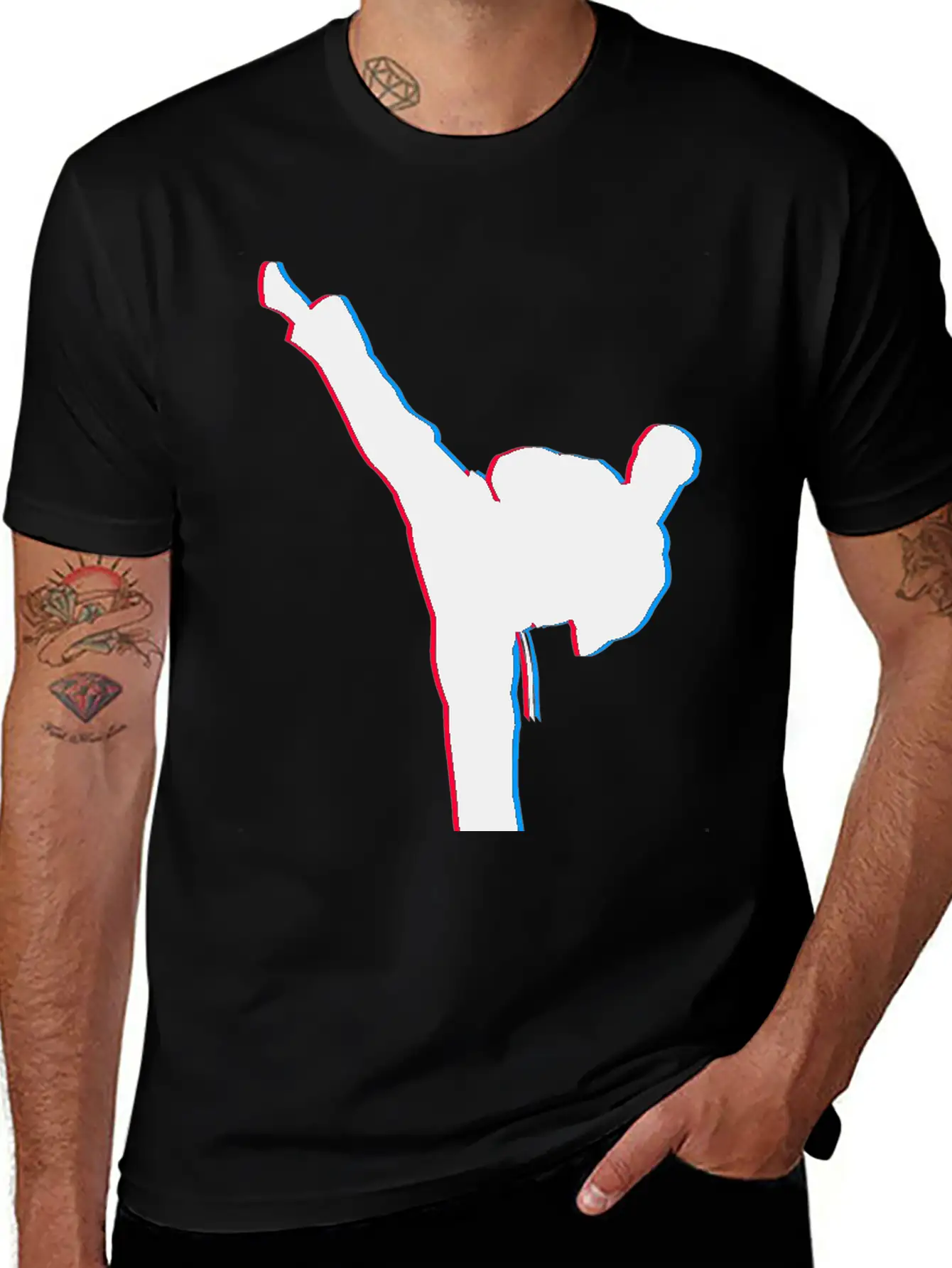 3D Karate Kick Kung Fu Unisex Casual T-Shirt – Clean Design For Daily Comfort
