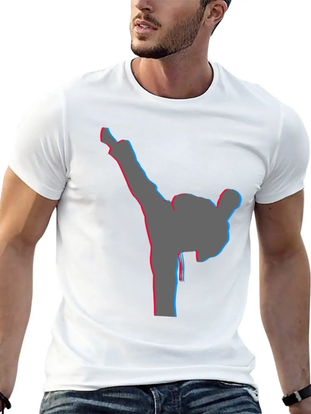3D Karate Kick Kung Fu Unisex Casual T-Shirt – Clean Design For Daily Comfort