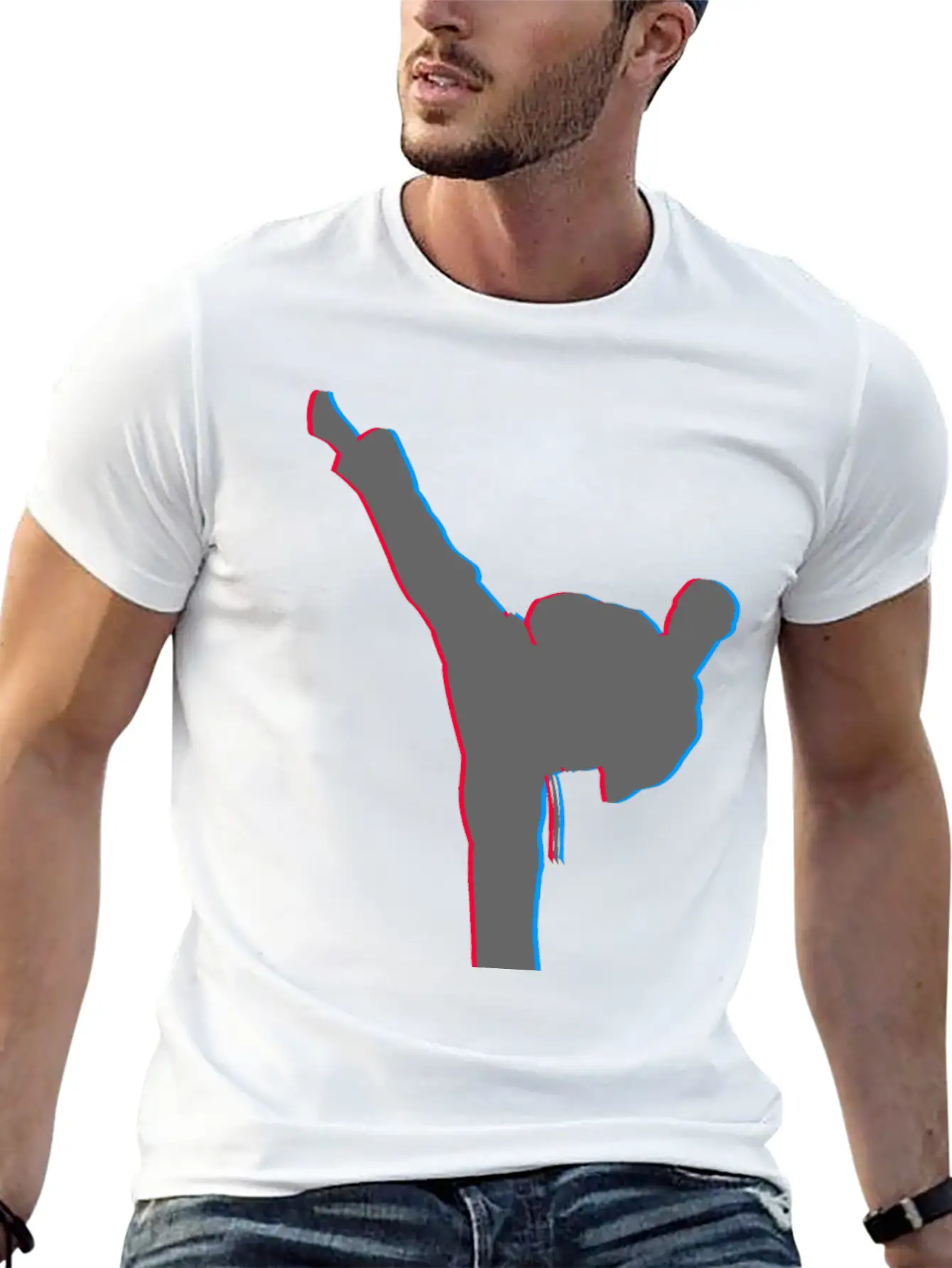 3D Karate Kick Kung Fu Unisex Casual T-Shirt – Clean Design For Daily Comfort