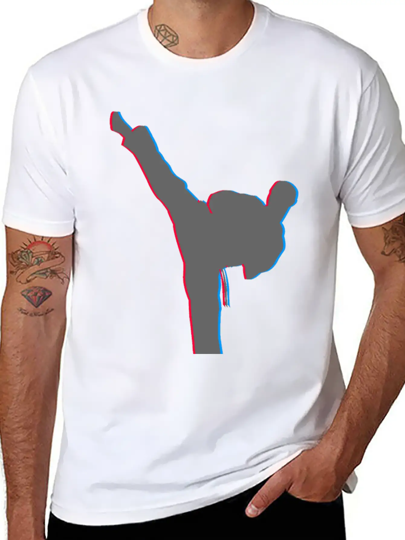 3D Karate Kick Kung Fu Unisex Casual T-Shirt – Clean Design For Daily Comfort