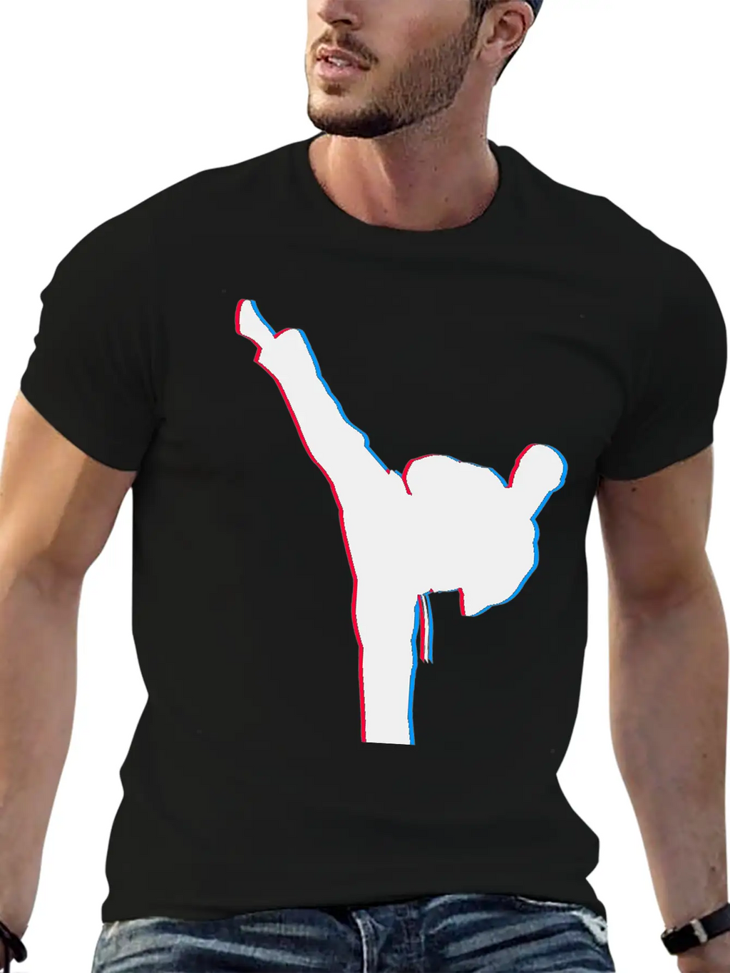 3D Karate Kick Kung Fu Unisex Casual T-Shirt – Clean Design For Daily Comfort