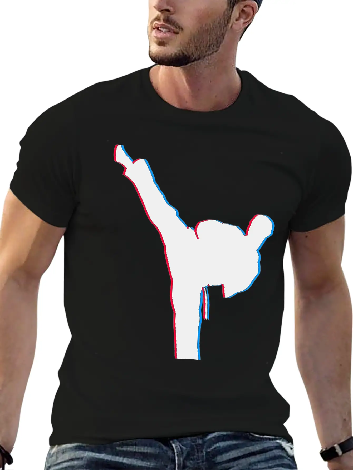 3D Karate Kick Kung Fu Unisex Casual T-Shirt – Clean Design For Daily Comfort