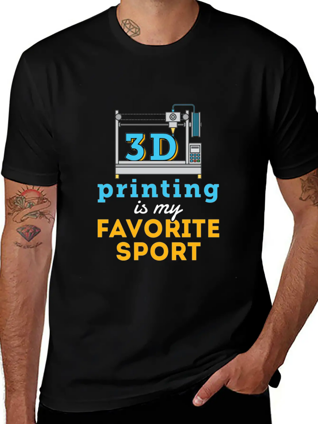3d Printing Is My Favorite Sport Unisex Short Sleeve Soft Cotton T-Shirt – Casual Everyday Wear