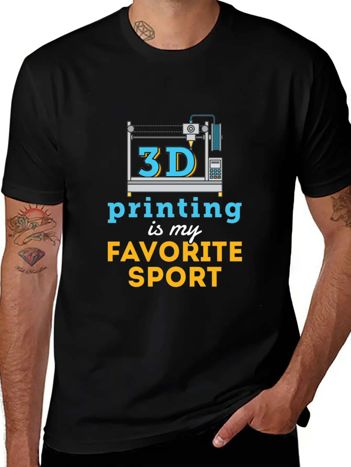 3d Printing Is My Favorite Sport Unisex Short Sleeve Soft Cotton T-Shirt – Casual Everyday Wear