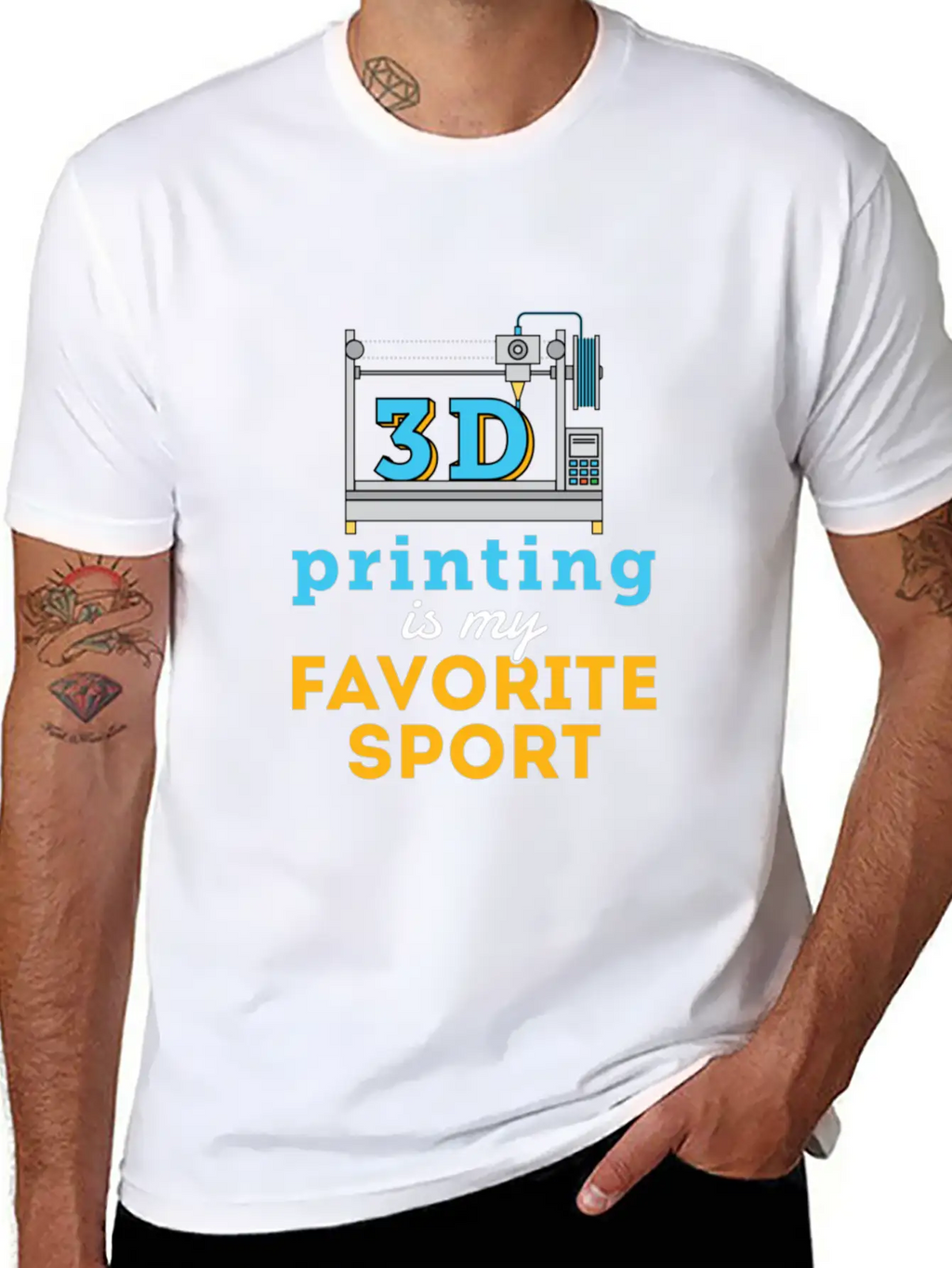 3d Printing Is My Favorite Sport Unisex Short Sleeve Soft Cotton T-Shirt – Casual Everyday Wear