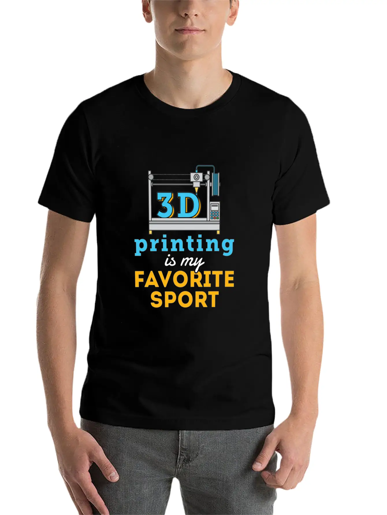 3d Printing Is My Favorite Sport Unisex Short Sleeve Soft Cotton T-Shirt – Casual Everyday Wear