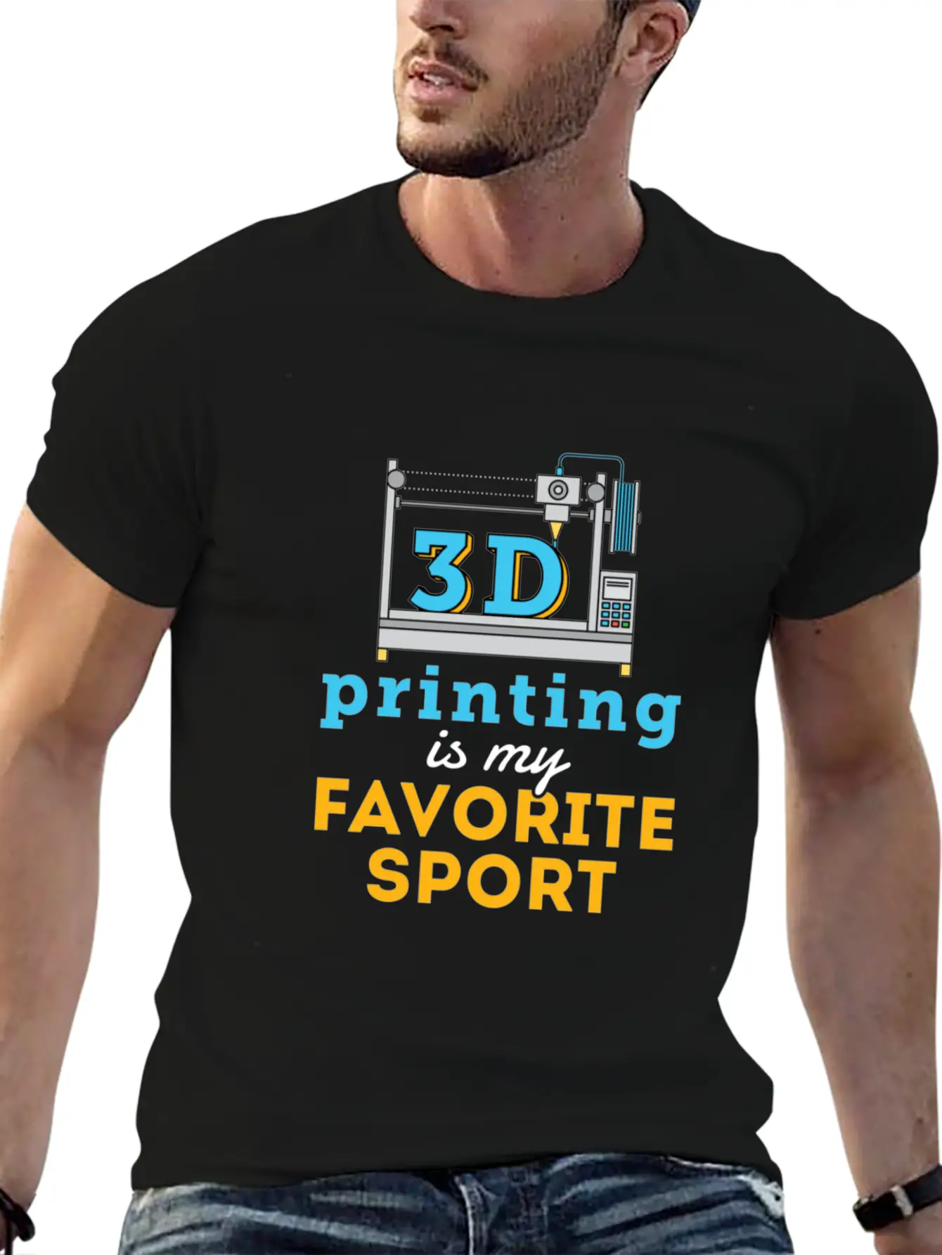 3d Printing Is My Favorite Sport Unisex Short Sleeve Soft Cotton T-Shirt – Casual Everyday Wear