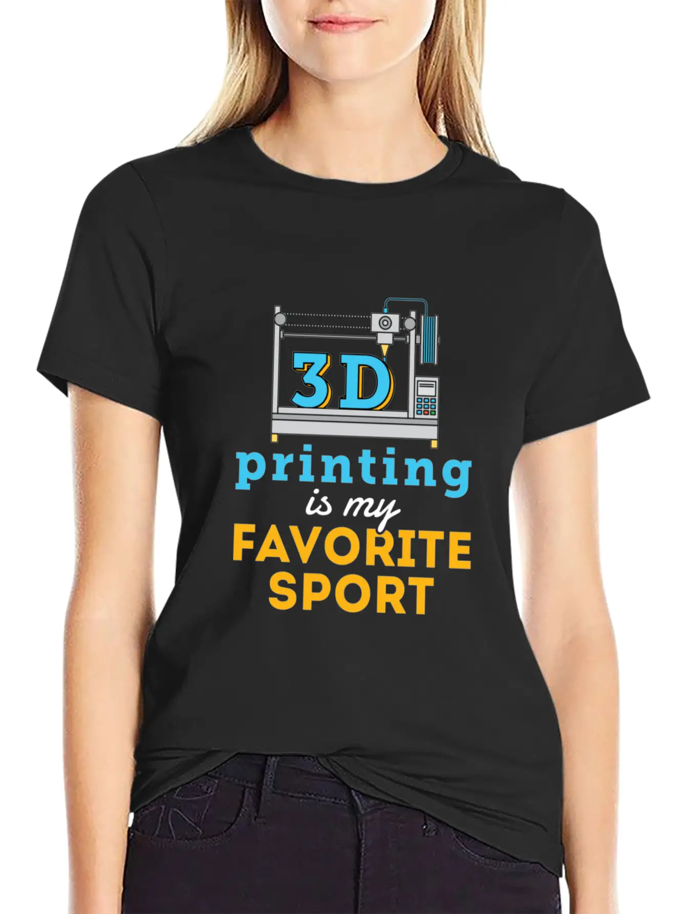3d Printing Is My Favorite Sport Unisex Short Sleeve Soft Cotton T-Shirt – Casual Everyday Wear