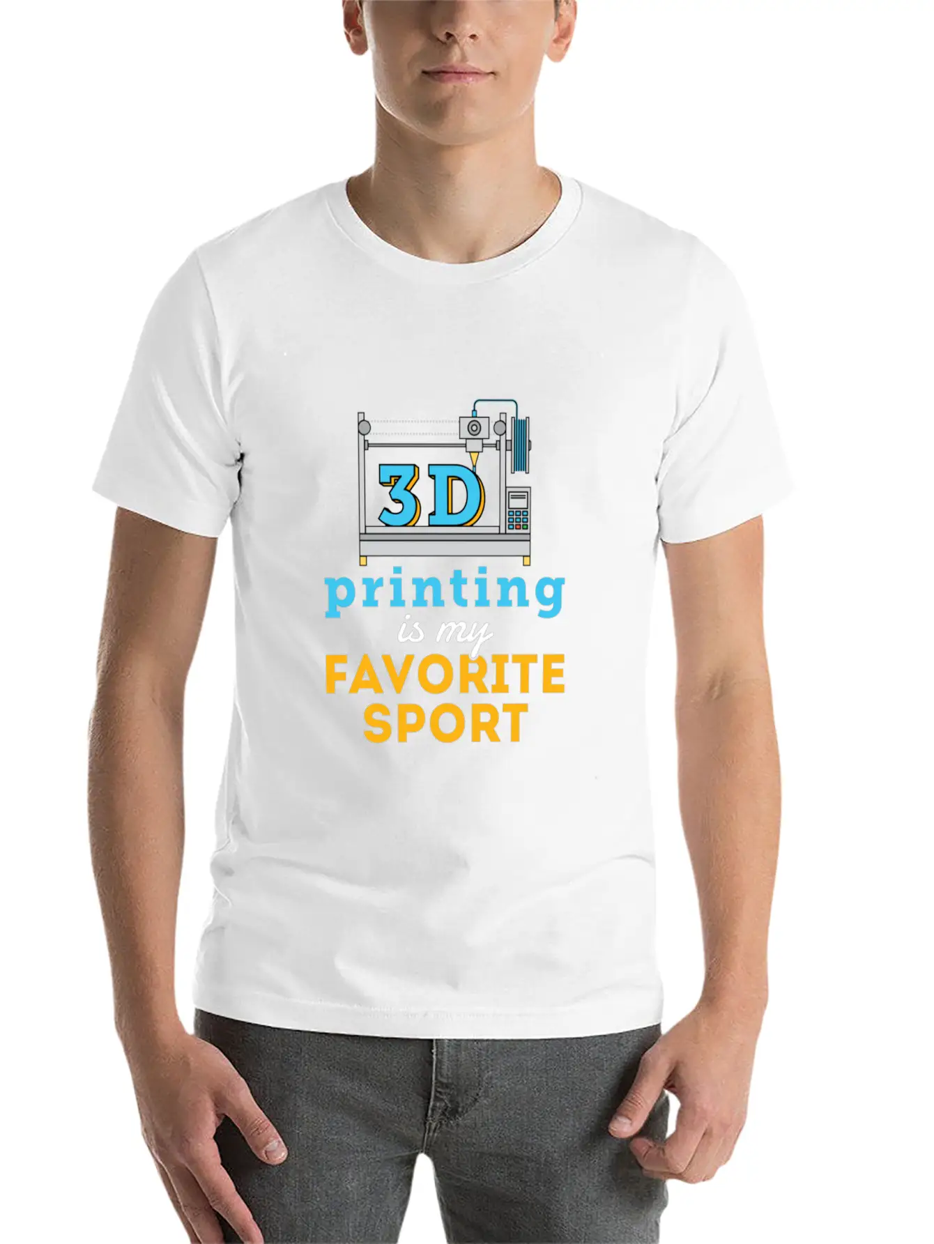 3d Printing Is My Favorite Sport Unisex Short Sleeve Soft Cotton T-Shirt – Casual Everyday Wear