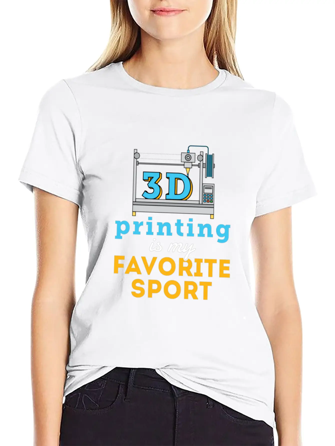3d Printing Is My Favorite Sport Unisex Short Sleeve Soft Cotton T-Shirt – Casual Everyday Wear