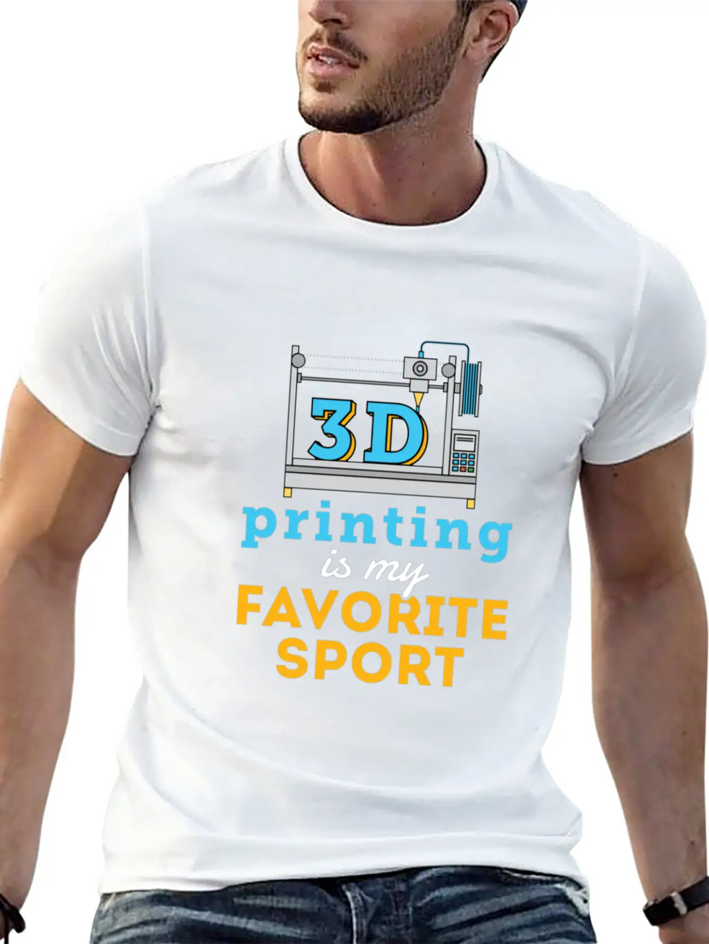 3d Printing Is My Favorite Sport Unisex Short Sleeve Soft Cotton T-Shirt – Casual Everyday Wear