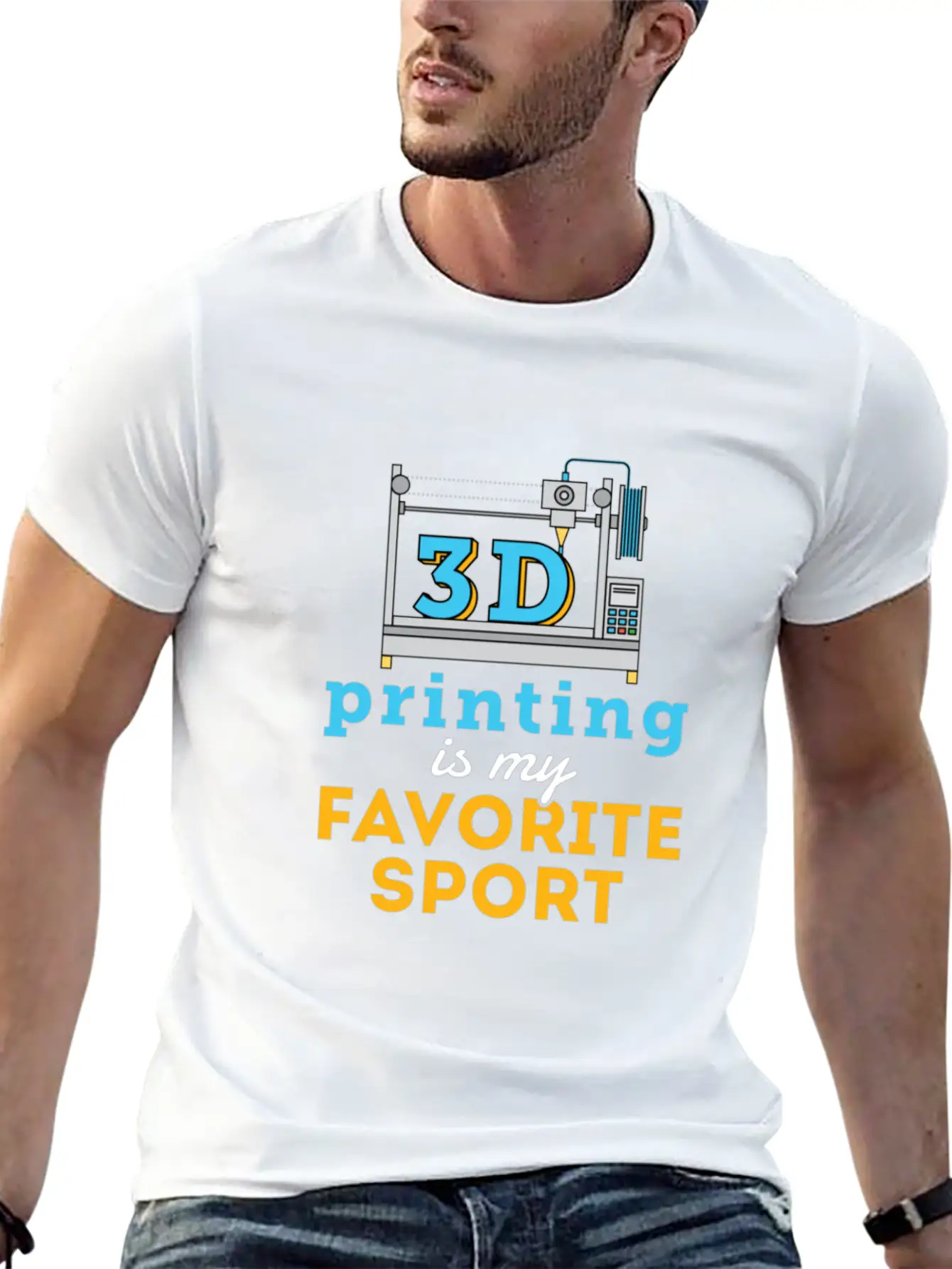 3d Printing Is My Favorite Sport Unisex Short Sleeve Soft Cotton T-Shirt – Casual Everyday Wear