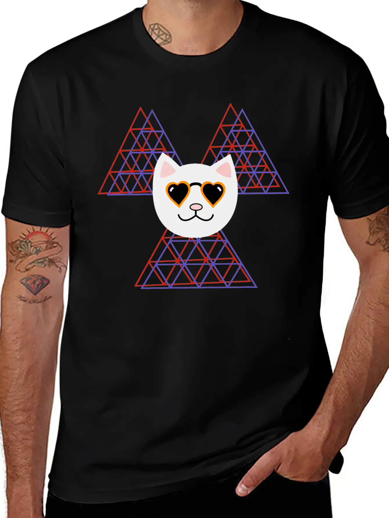 3D Space COOL FUNNY Cat Unisex Casual T-Shirt – Clean Design For Daily Comfort