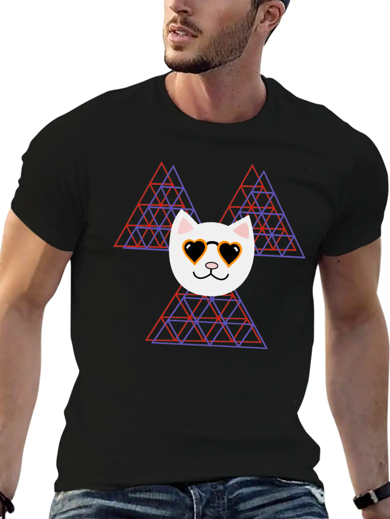 3D Space COOL FUNNY Cat Unisex Casual T-Shirt – Clean Design For Daily Comfort