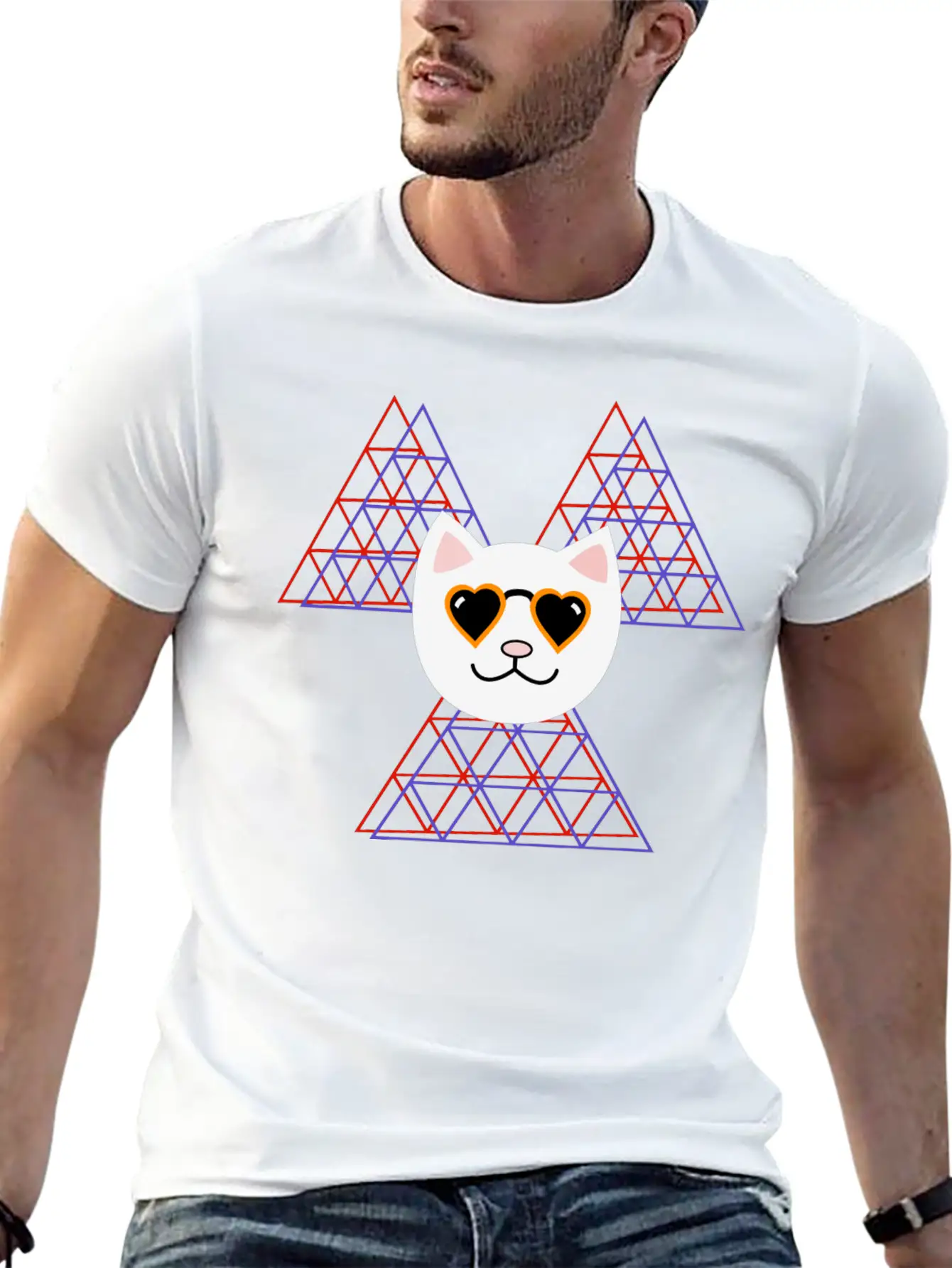 3D Space COOL FUNNY Cat Unisex Casual T-Shirt – Clean Design For Daily Comfort