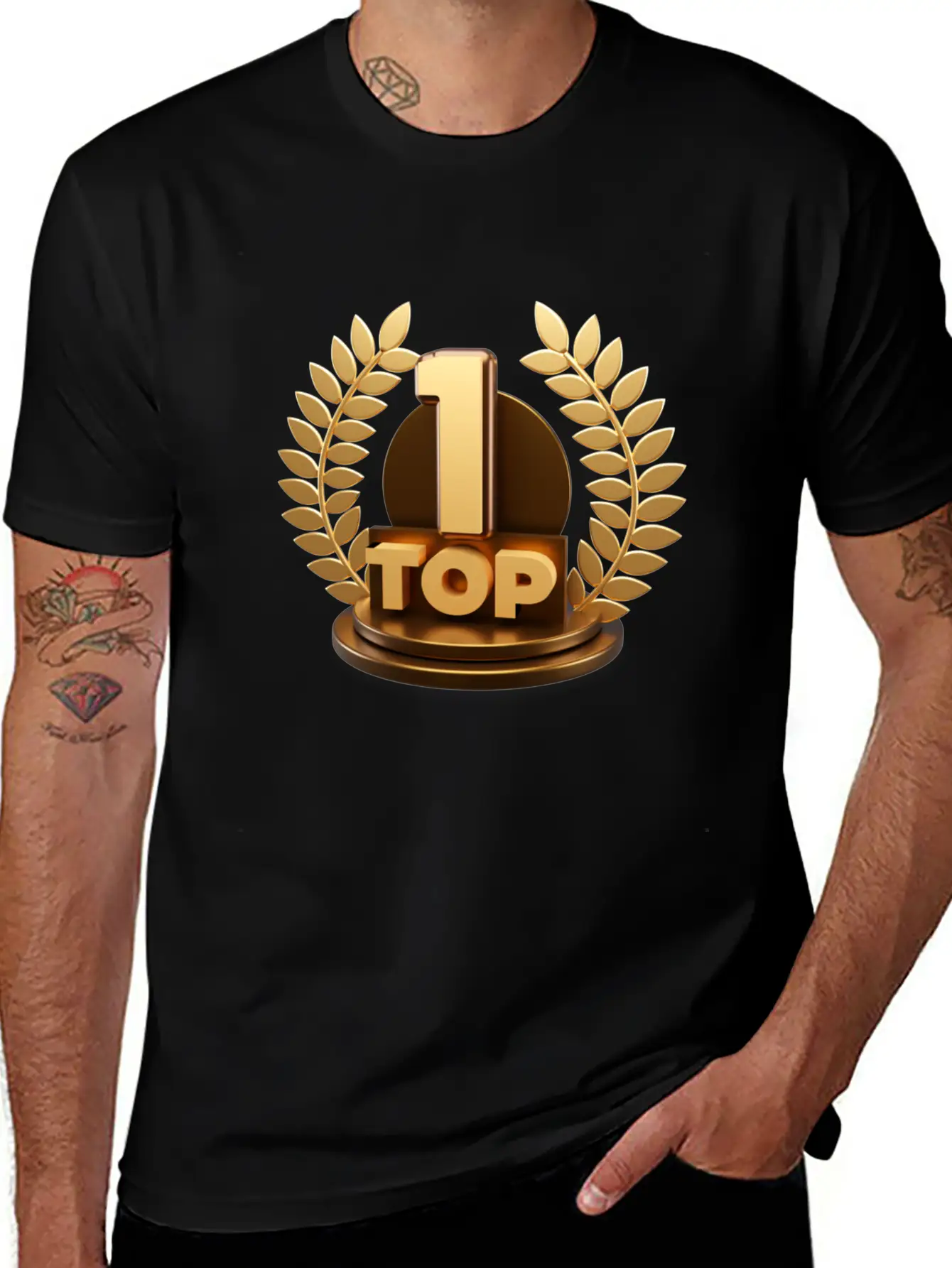 3d Top Trophy For First Winner Design Breathable Soft Cotton T-Shirt – Timeless Casual Look