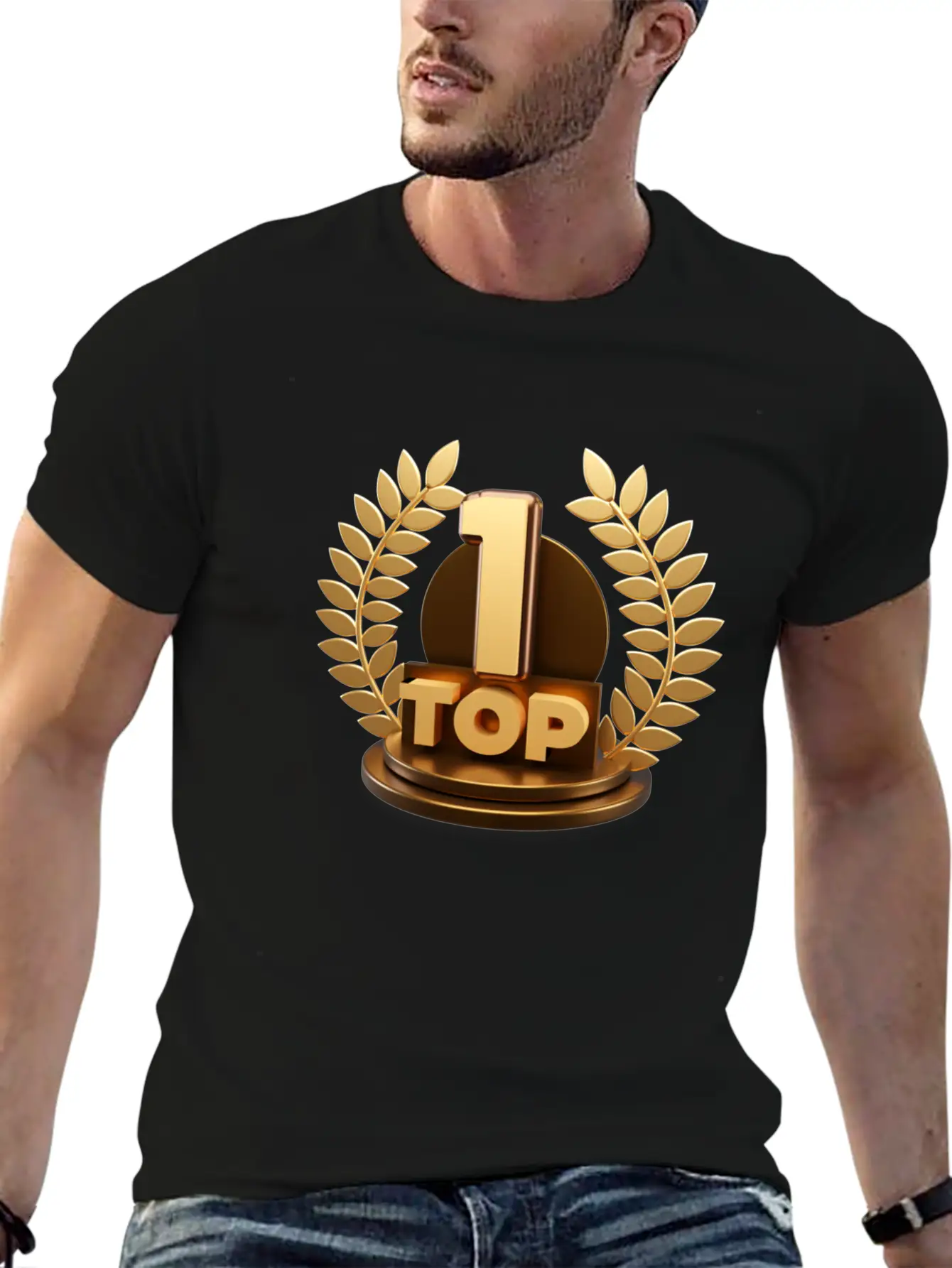 3d Top Trophy For First Winner Design Breathable Soft Cotton T-Shirt – Timeless Casual Look