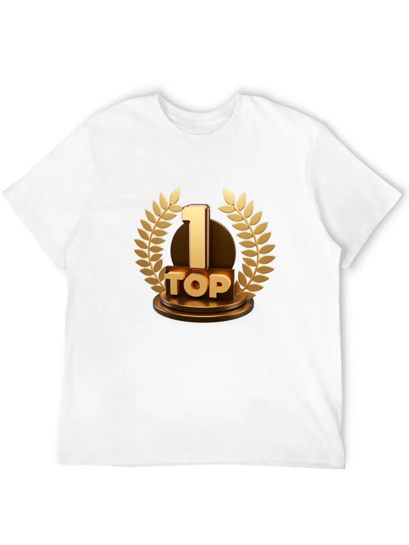 3d Top Trophy For First Winner Design Breathable Soft Cotton T-Shirt – Timeless Casual Look