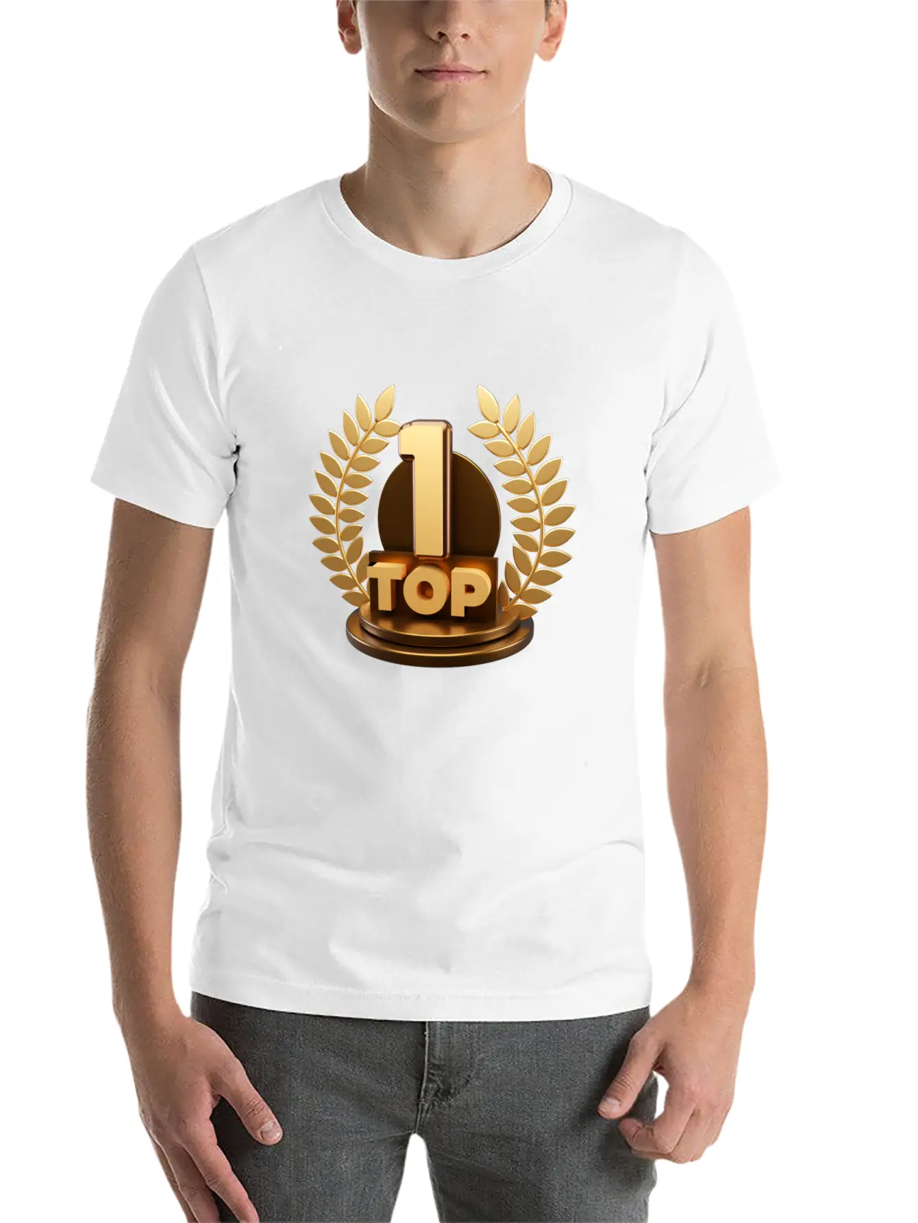 3d Top Trophy For First Winner Design Breathable Soft Cotton T-Shirt – Timeless Casual Look