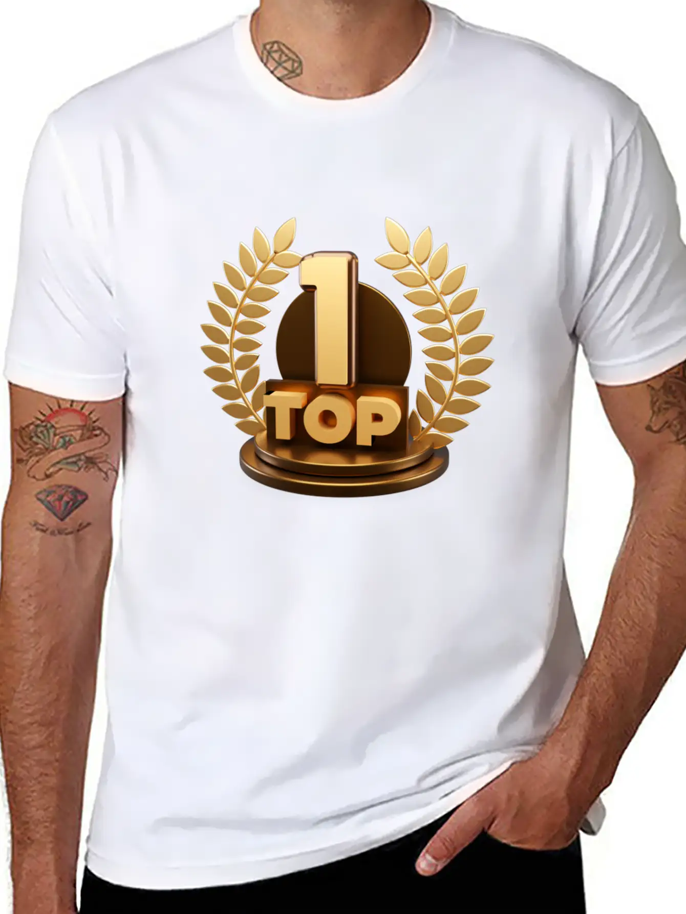 3d Top Trophy For First Winner Design Breathable Soft Cotton T-Shirt – Timeless Casual Look