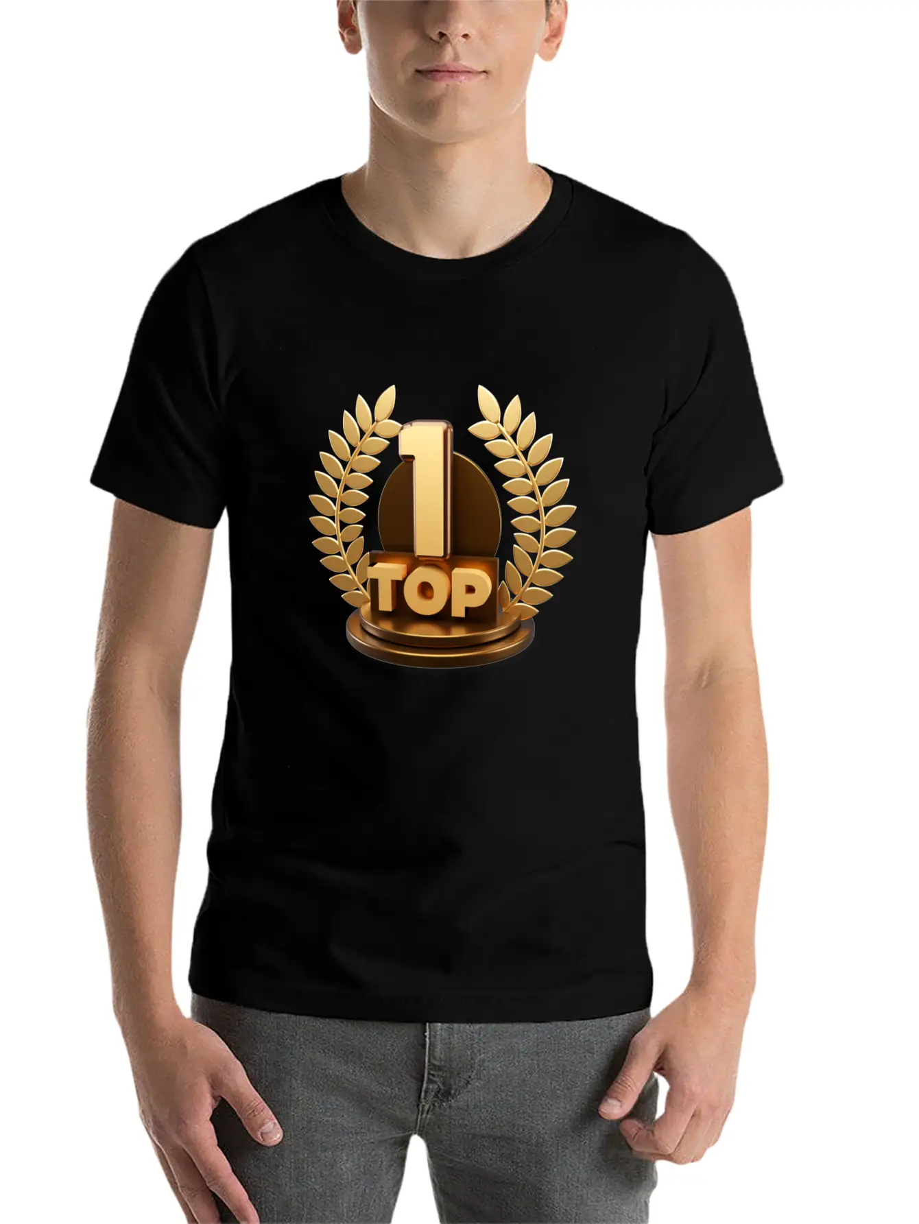 3d Top Trophy For First Winner Design Breathable Soft Cotton T-Shirt – Timeless Casual Look
