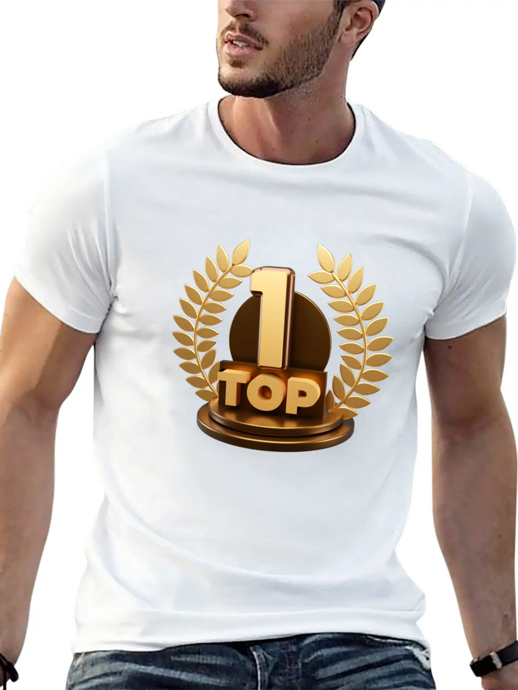 3d Top Trophy For First Winner Design Breathable Soft Cotton T-Shirt – Timeless Casual Look