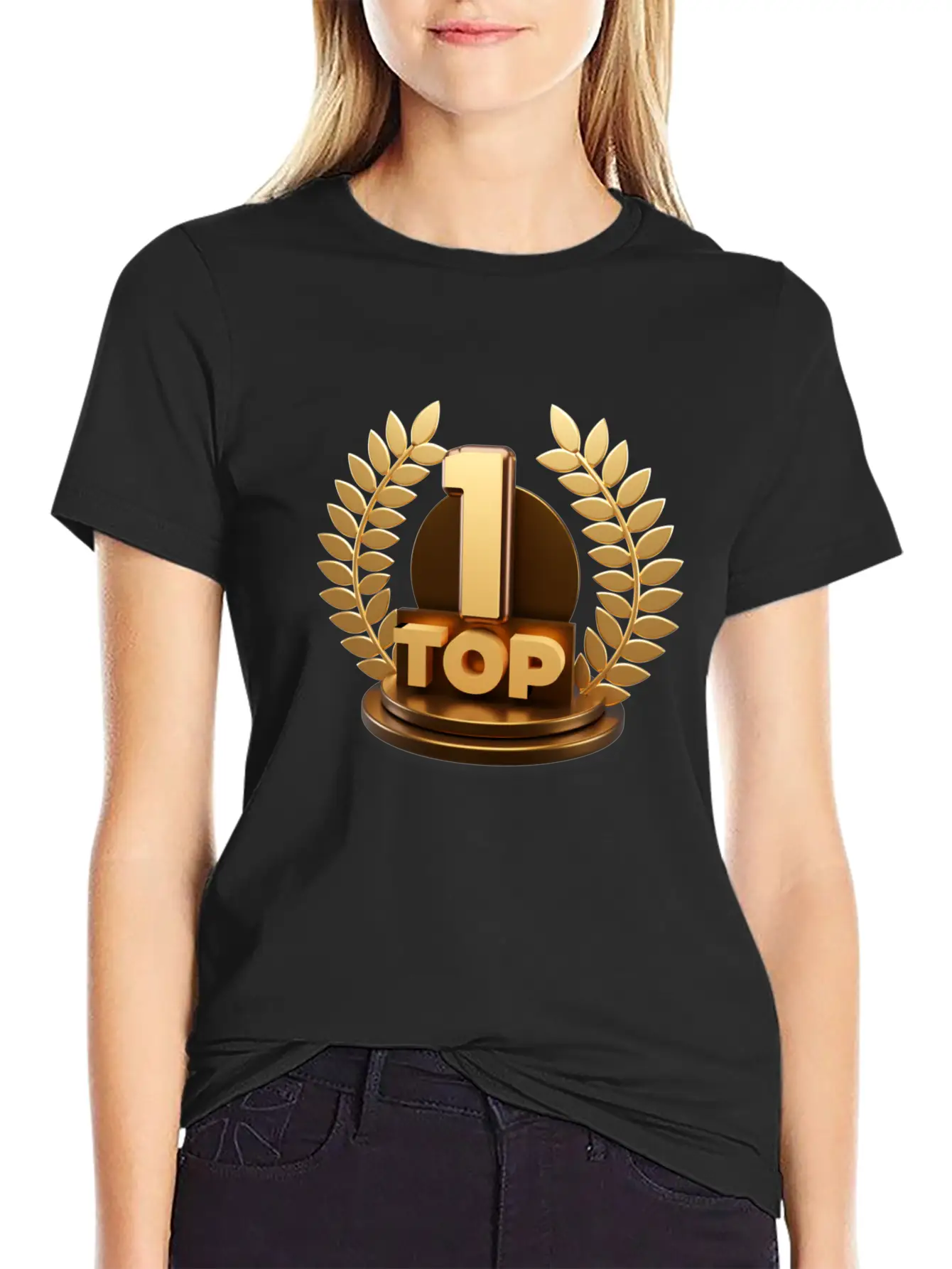 3d Top Trophy For First Winner Design Breathable Soft Cotton T-Shirt – Timeless Casual Look