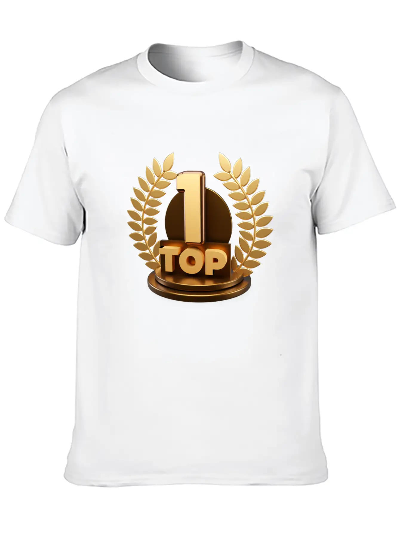3d Top Trophy For First Winner Design Breathable Soft Cotton T-Shirt – Timeless Casual Look