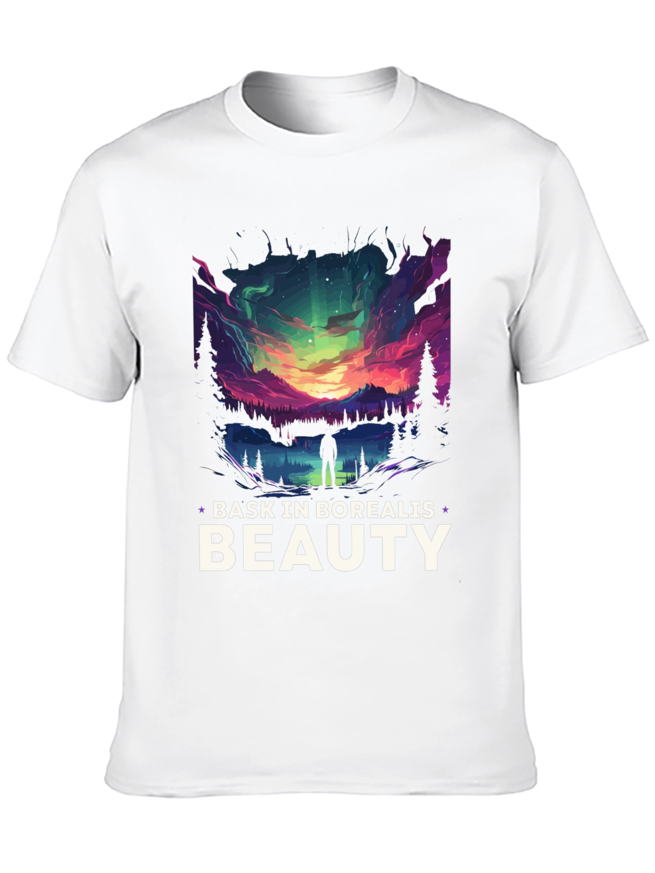 Bask in Borealis Beauty Black T-Shirt