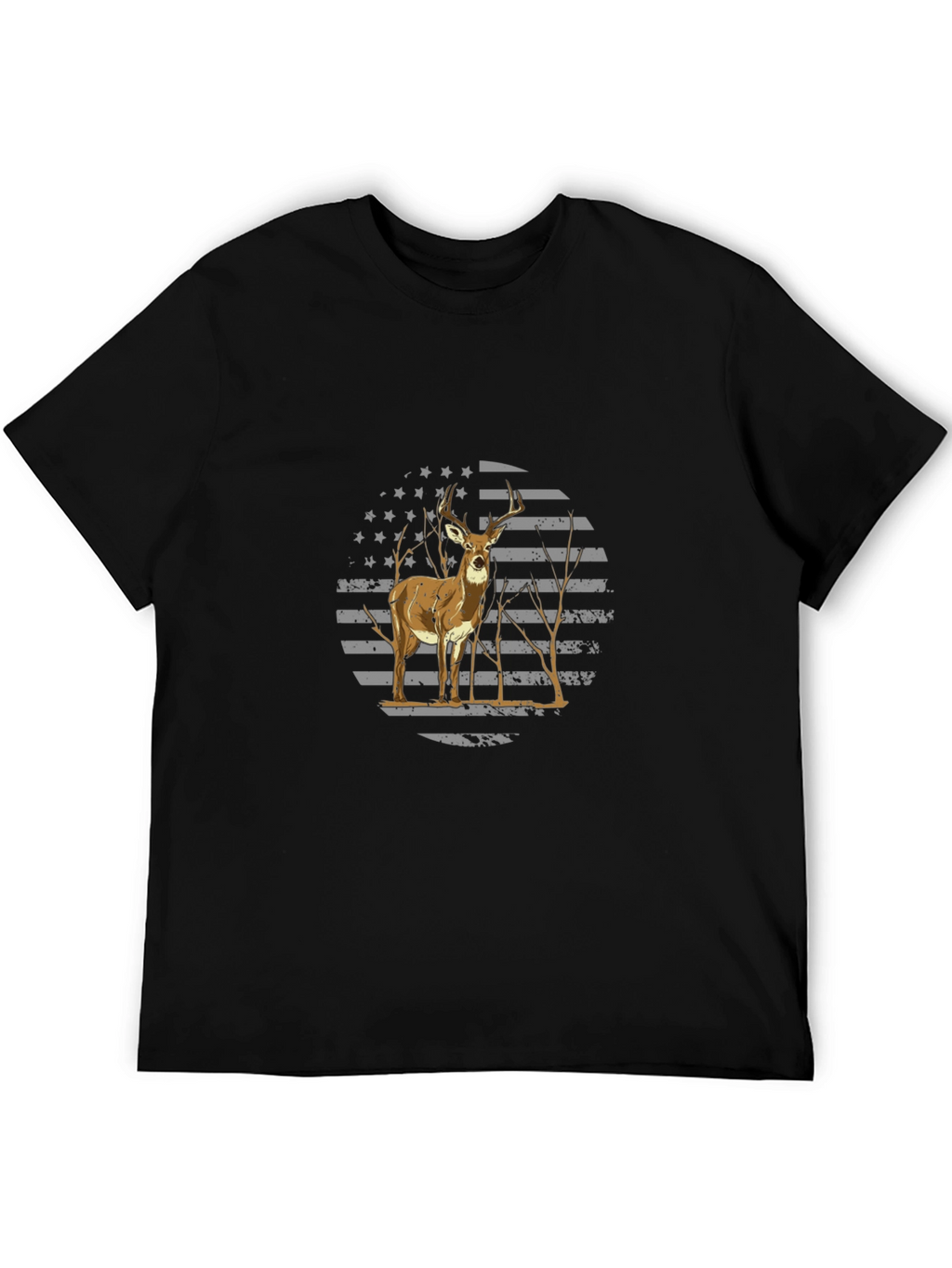 Deer American Flag Graphic Tee - Hunting T-Shirt