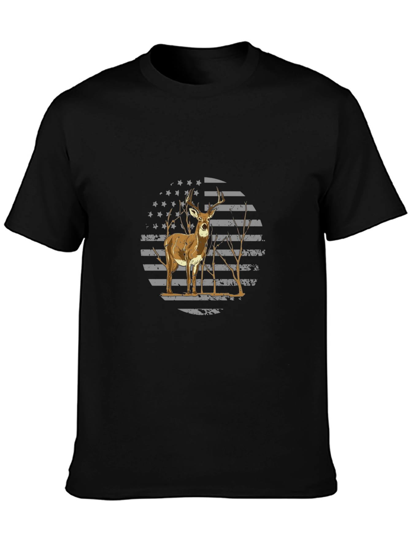 Deer American Flag Graphic Tee - Hunting T-Shirt