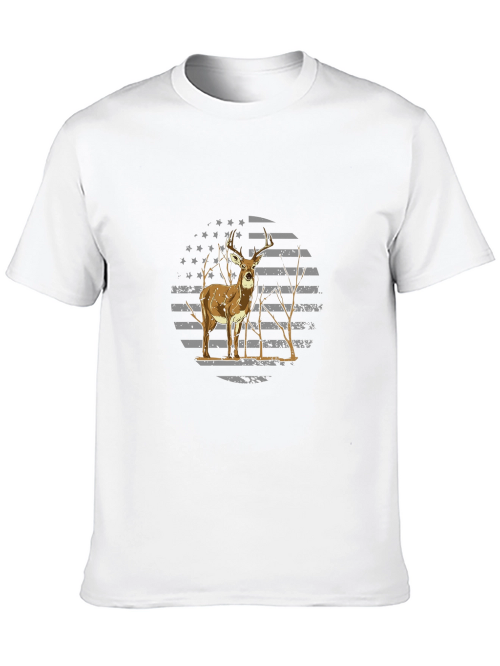 Deer American Flag Graphic Tee - Hunting T-Shirt