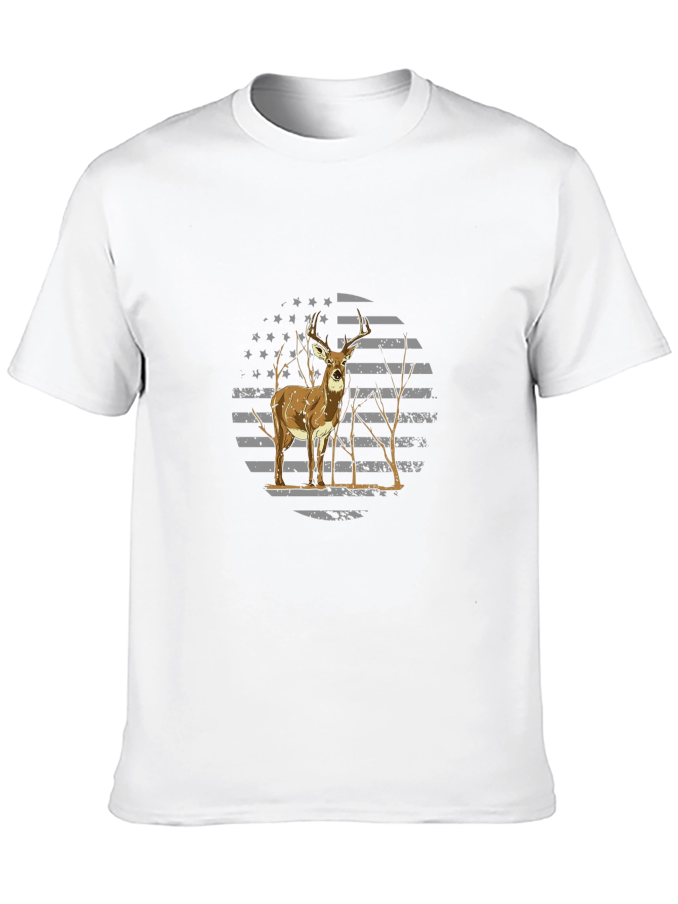 Deer American Flag Graphic Tee - Hunting T-Shirt