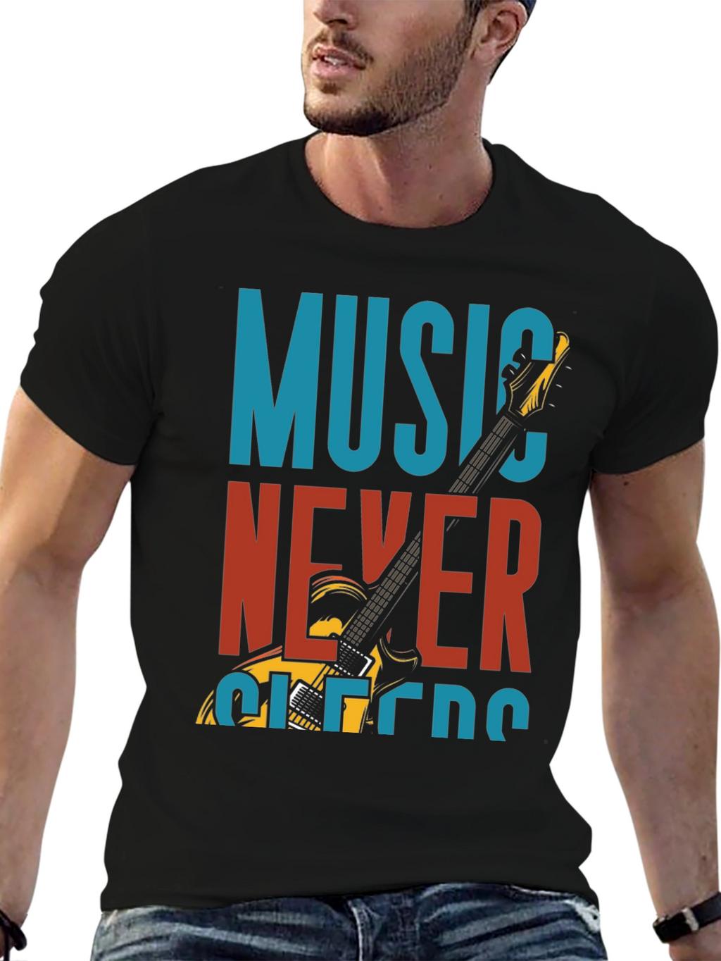 Music Never Sleeps Graphic T-Shirt