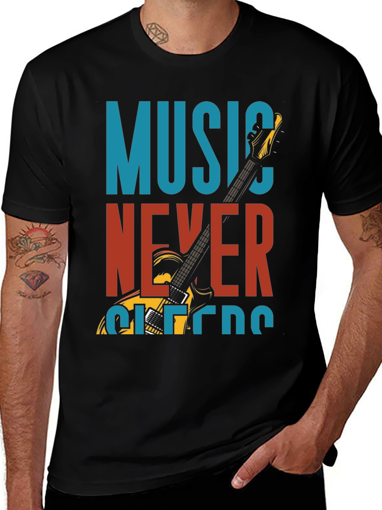 Music Never Sleeps Graphic T-Shirt