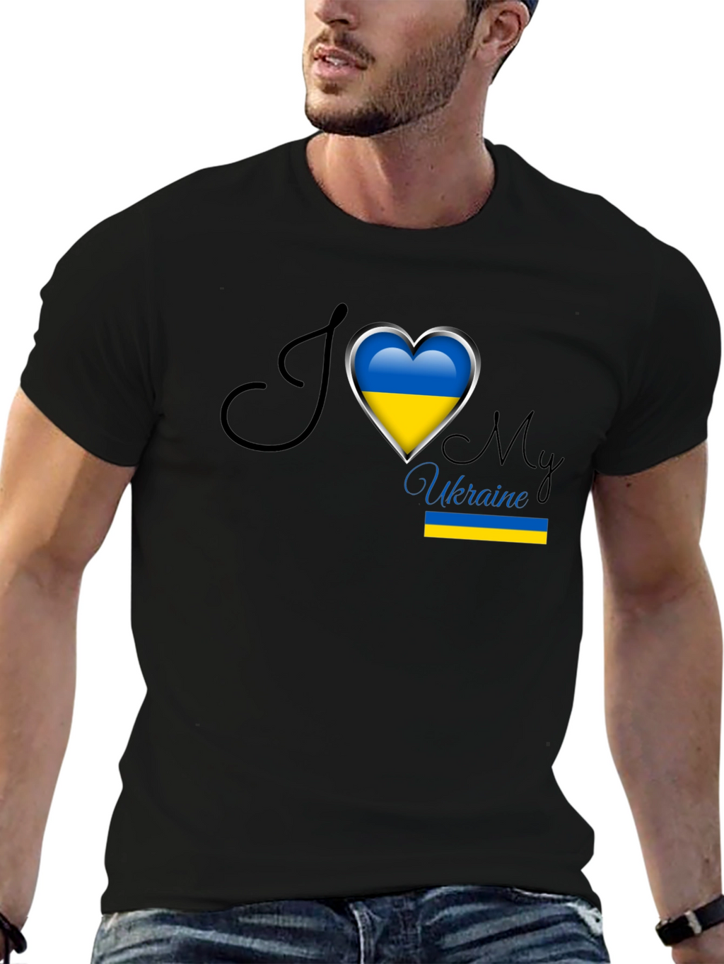 I Love Ukraine Heart Flag T-Shirt