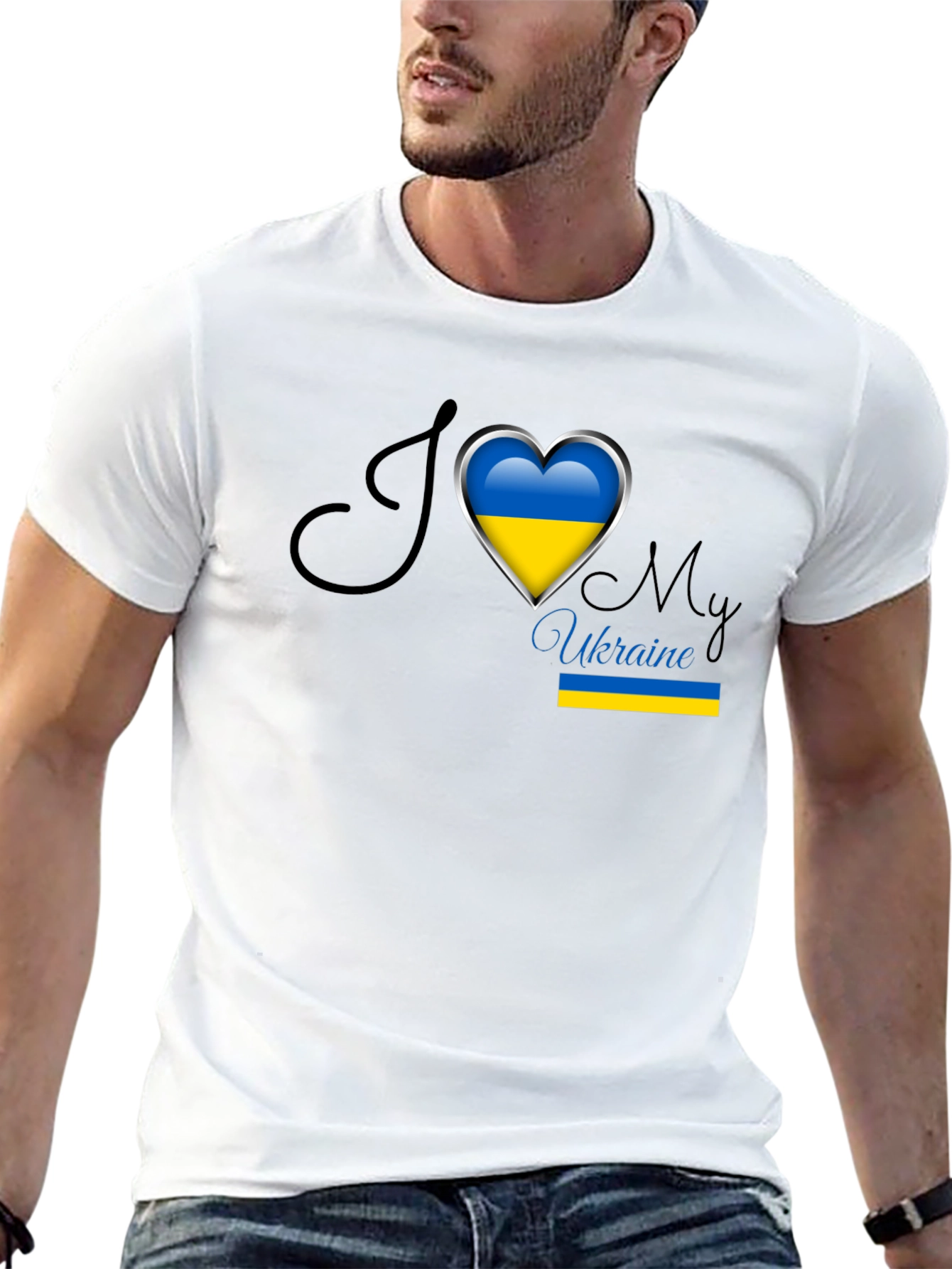 I Love Ukraine Heart Flag T-Shirt