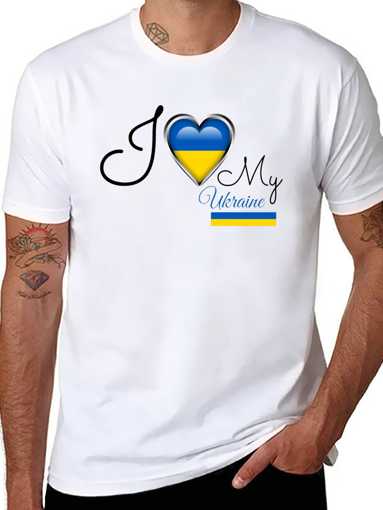 I Love Ukraine Heart Flag T-Shirt