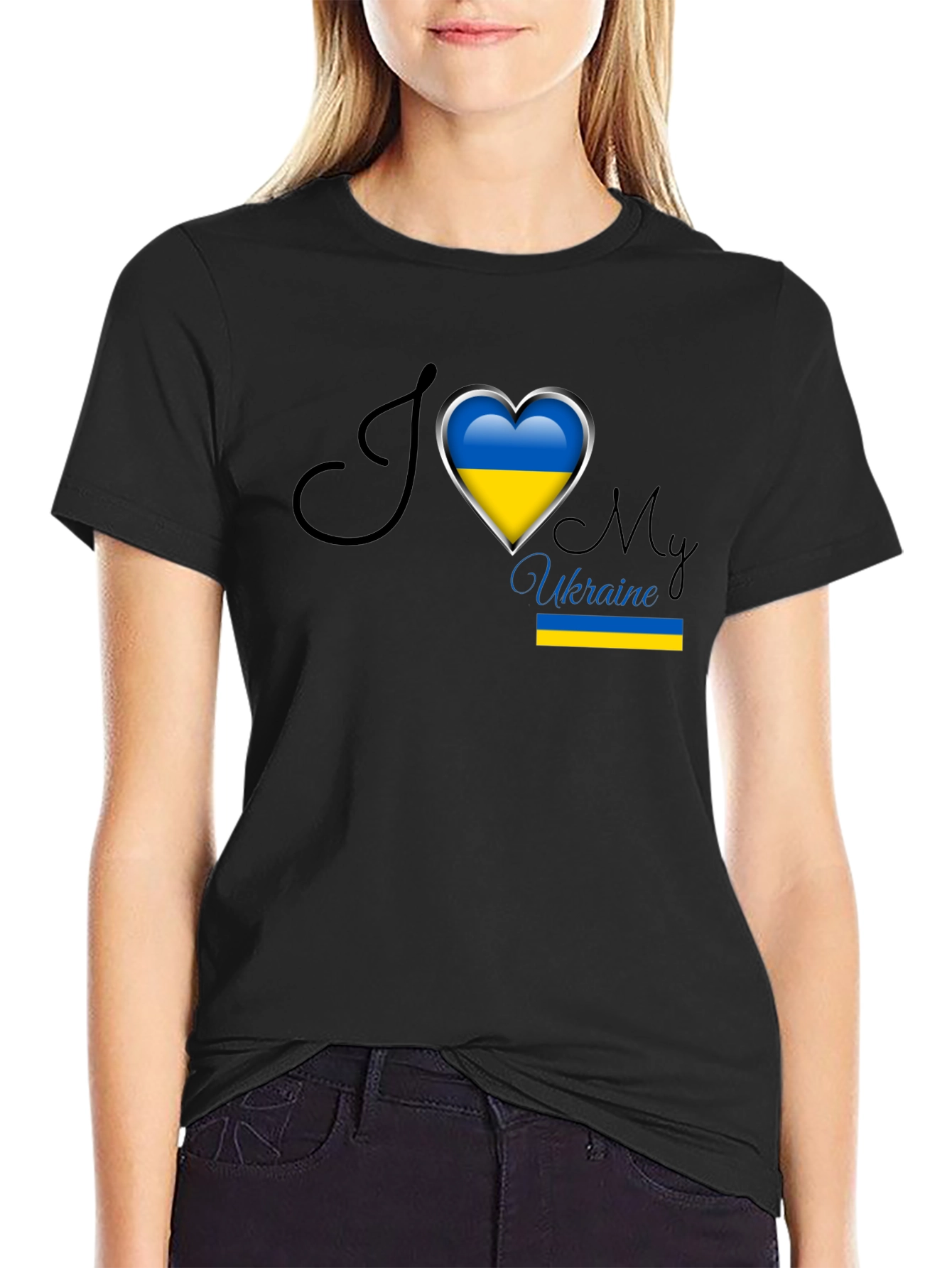 I Love Ukraine Heart Flag T-Shirt