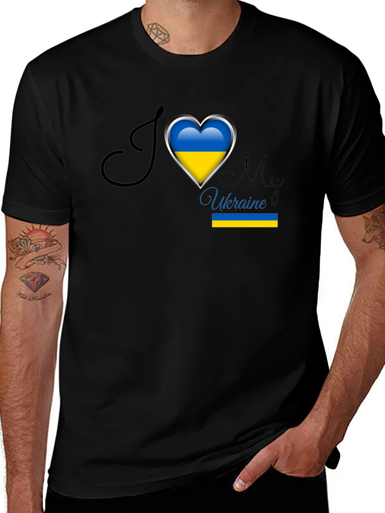 I Love Ukraine Heart Flag T-Shirt