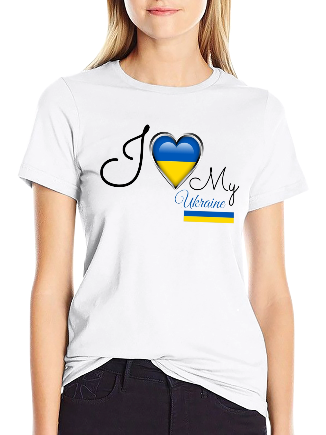 I Love Ukraine Heart Flag T-Shirt