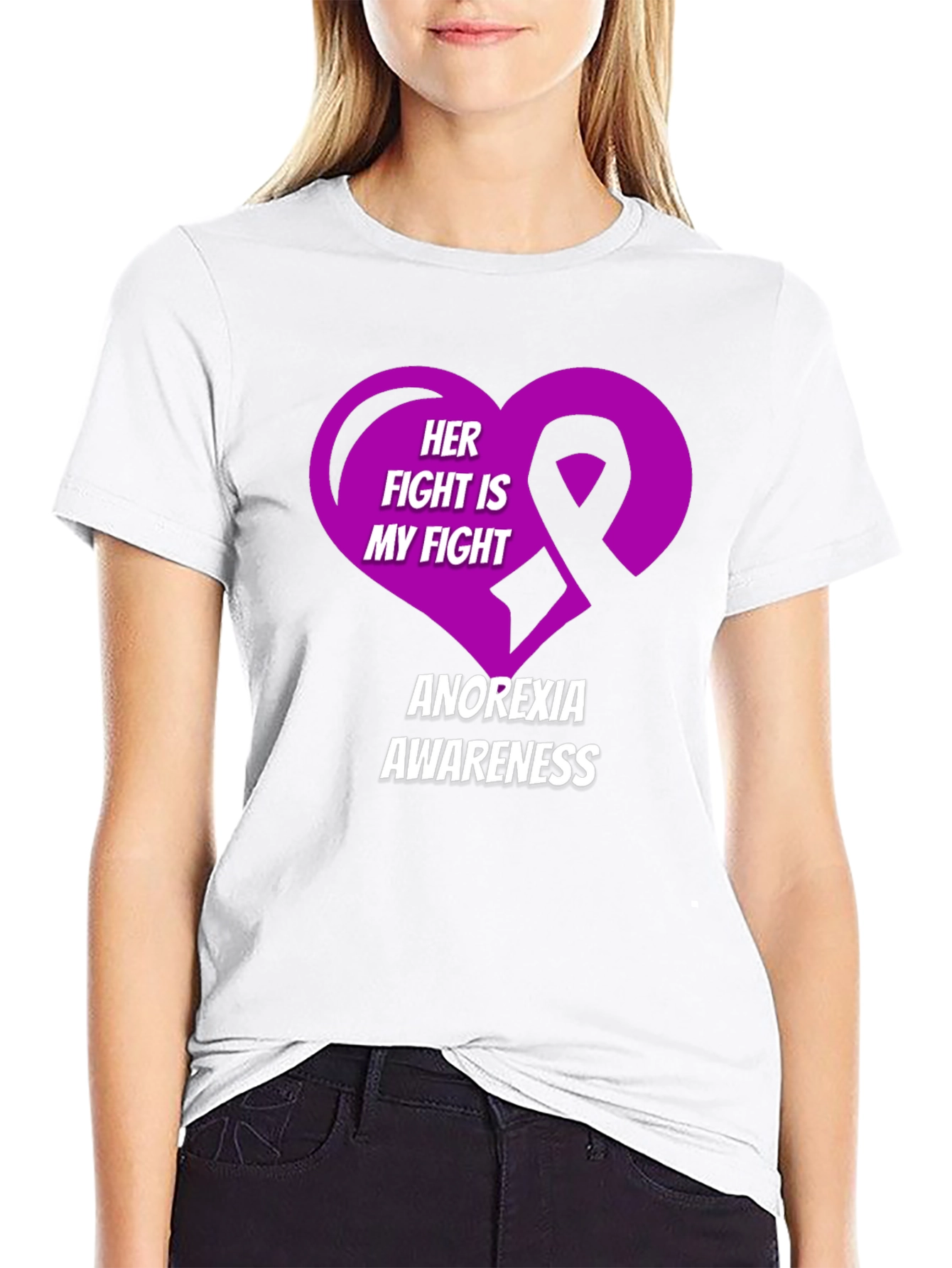 Anorexia Awareness T-Shirt - Her Fight Is My Fight