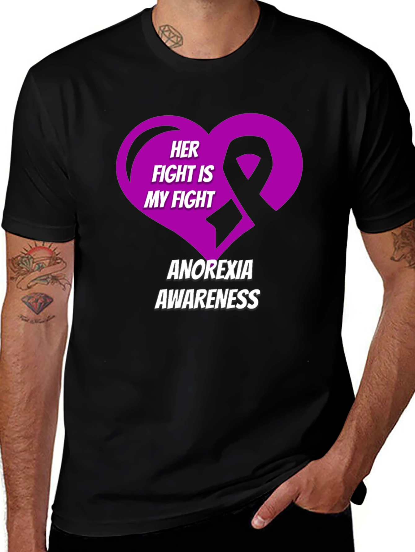 Anorexia Awareness T-Shirt - Her Fight Is My Fight