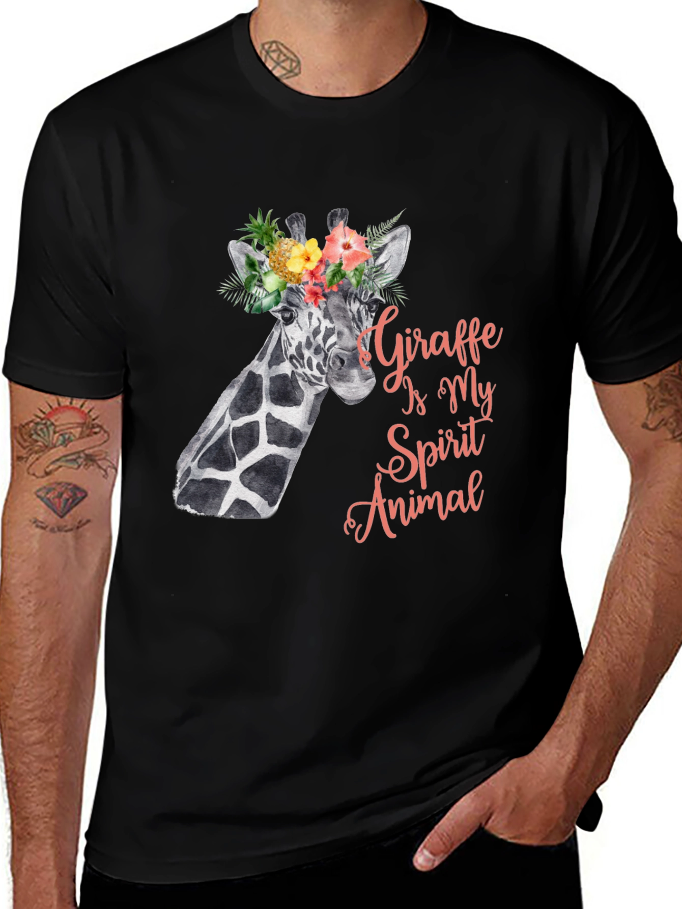 Giraffe Spirit Animal Tee - Floral Crown Giraffe Shirt