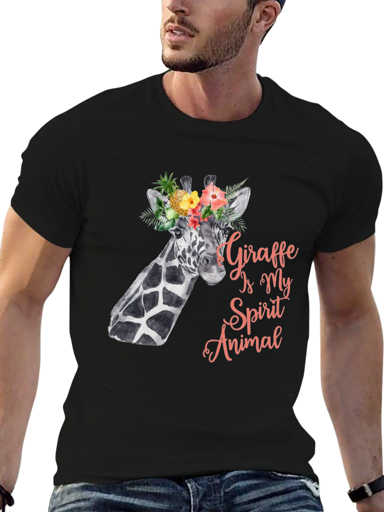Giraffe Spirit Animal Tee - Floral Crown Giraffe Shirt