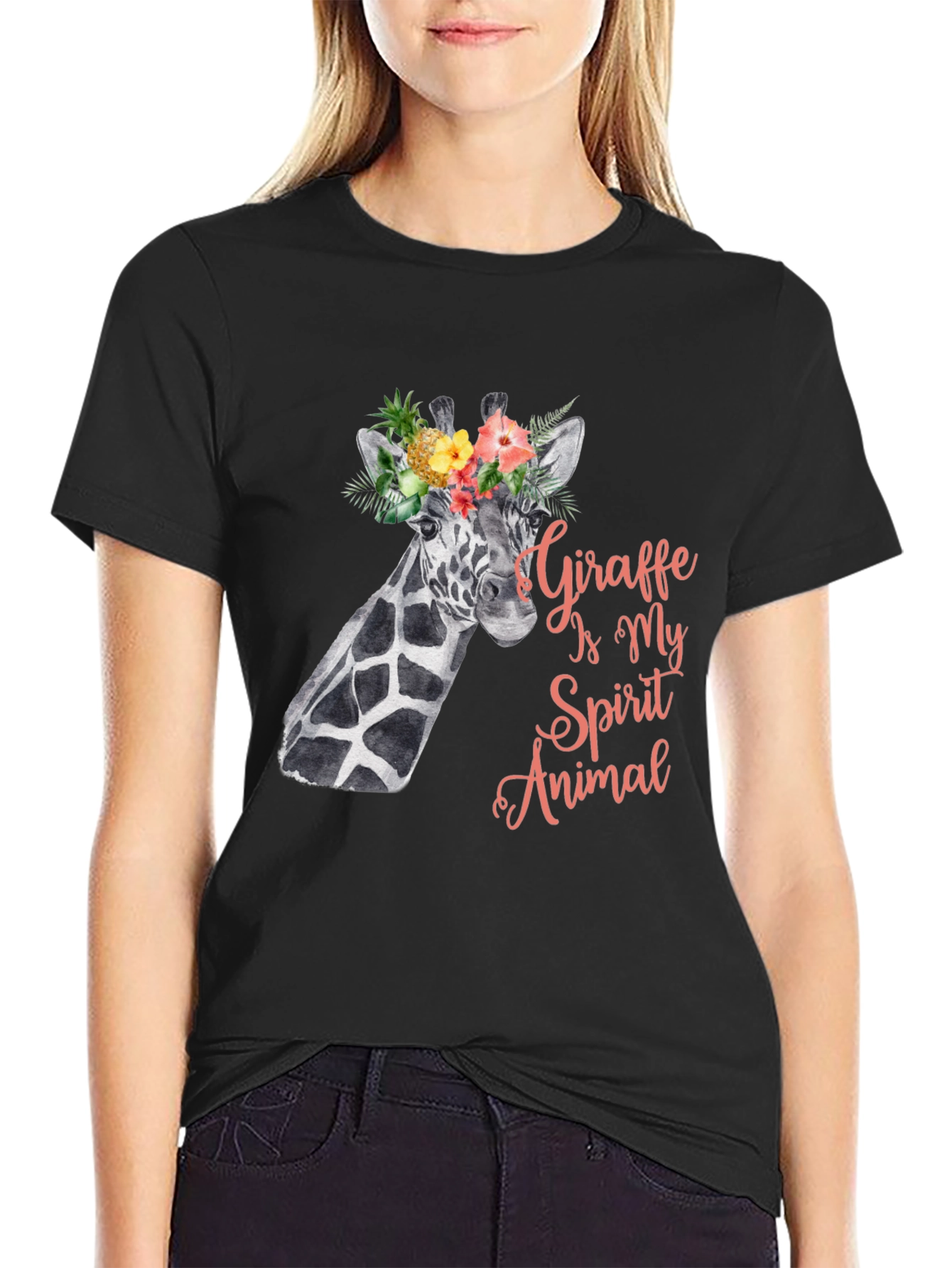 Giraffe Spirit Animal Tee - Floral Crown Giraffe Shirt