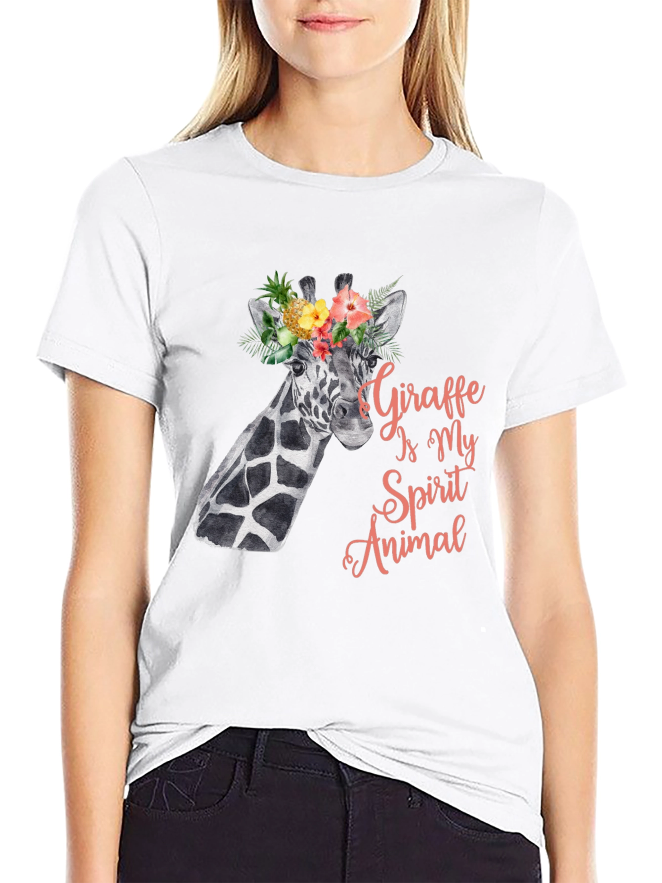 Giraffe Spirit Animal Tee - Floral Crown Giraffe Shirt